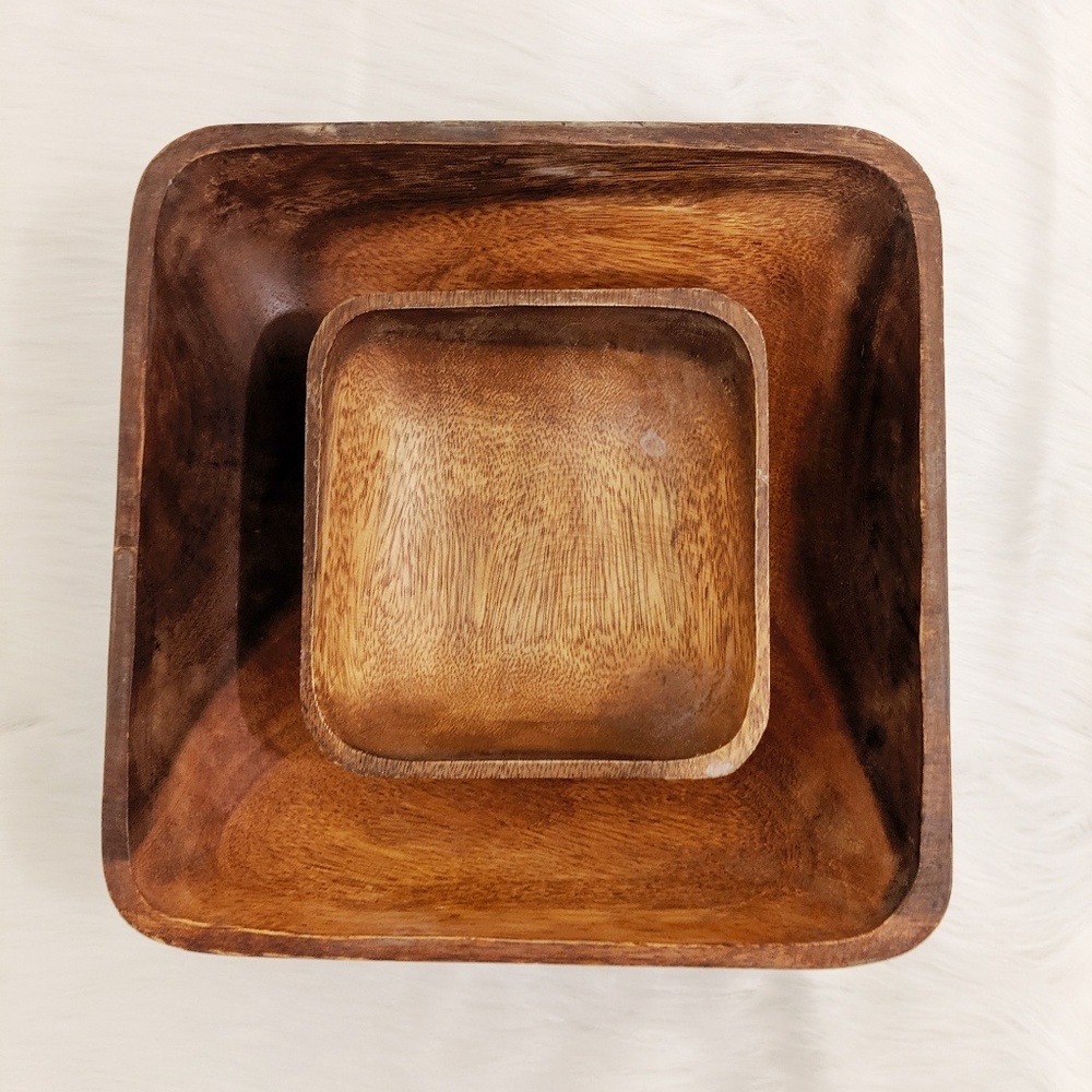 Square wooden decorative  bowls